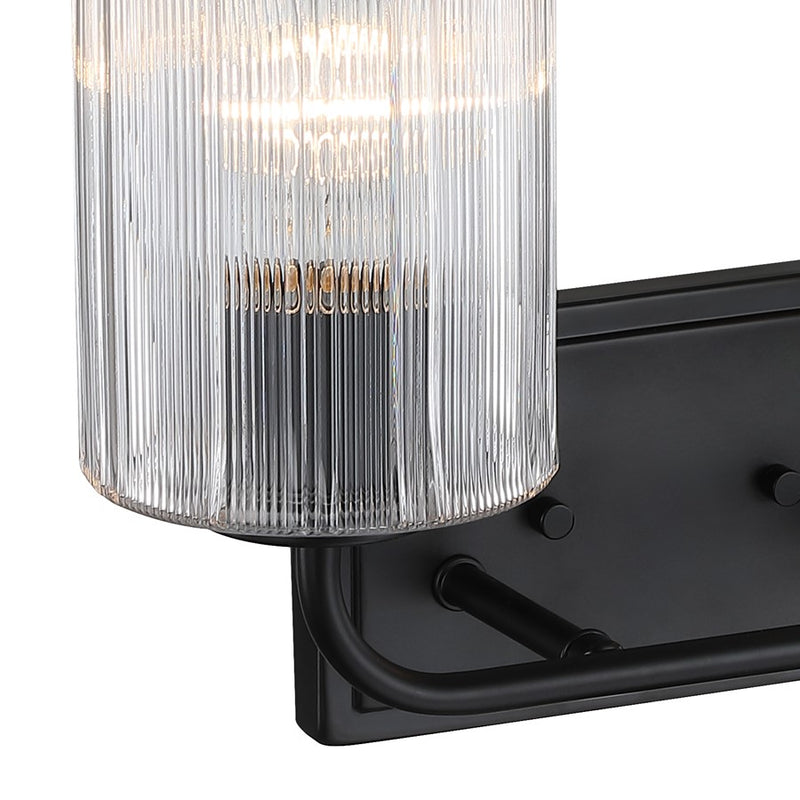 Designers Fountain Aspen 2Lt 16" Vanity, Black/Clear Ribbed