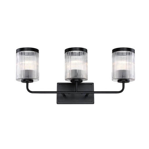 Designers Fountain Aspen 3Lt 24" Vanity, Black/Clear Ribbed