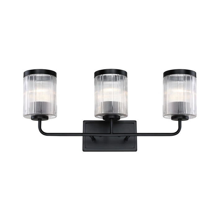 Designers Fountain Aspen 3Lt 24" Vanity, Black/Clear Ribbed