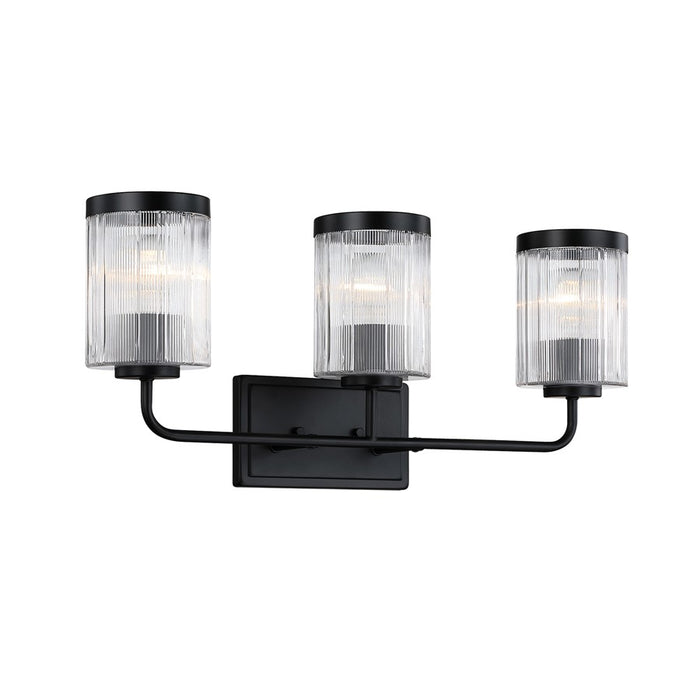 Designers Fountain Aspen 3Lt 24" Vanity, Black/Clear Ribbed