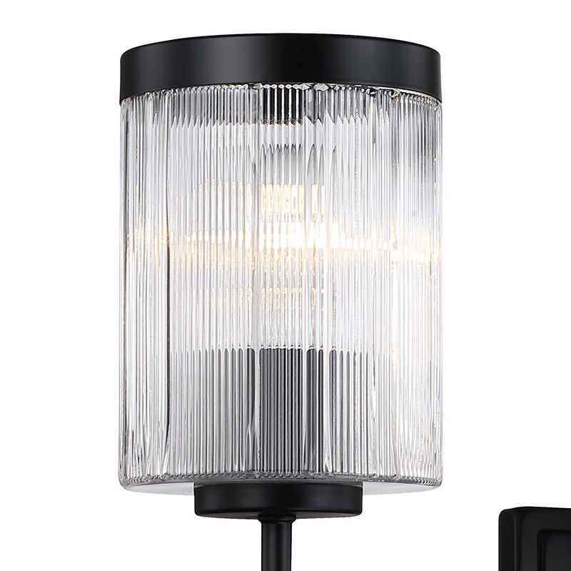 Designers Fountain Aspen 3Lt 24" Vanity, Black/Clear Ribbed