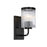 Designers Fountain Aspen 1Lt 5" Wall Sconce, Black/Clear Ribbed