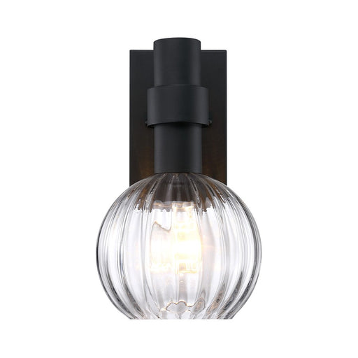 Designers Fountain Fernwood 1Lt 8" Outdoor Wall, BLK/Ribbed - D337M-13EW-BK