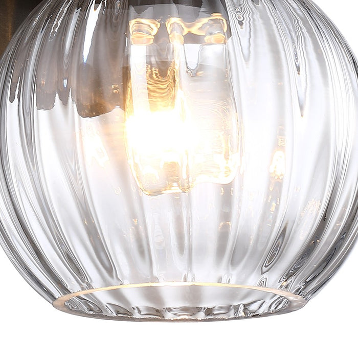 Designers Fountain Fernwood 1Lt 8" Outdoor Wall, BLK/Ribbed