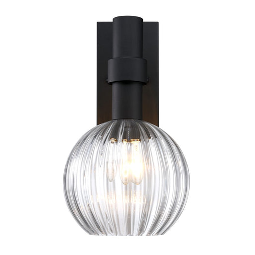 Designers Fountain Fernwood 1Lt 9" Outdoor Wall, BLK/Ribbed - D337M-16EW-BK