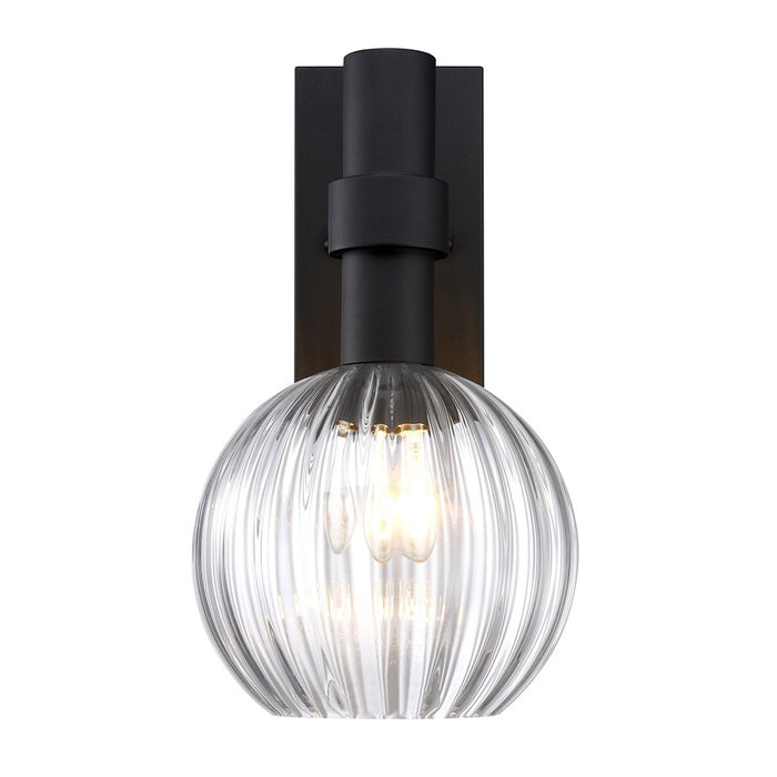 Designers Fountain Fernwood 1Lt 9" Outdoor Wall, BLK/Ribbed - D337M-16EW-BK