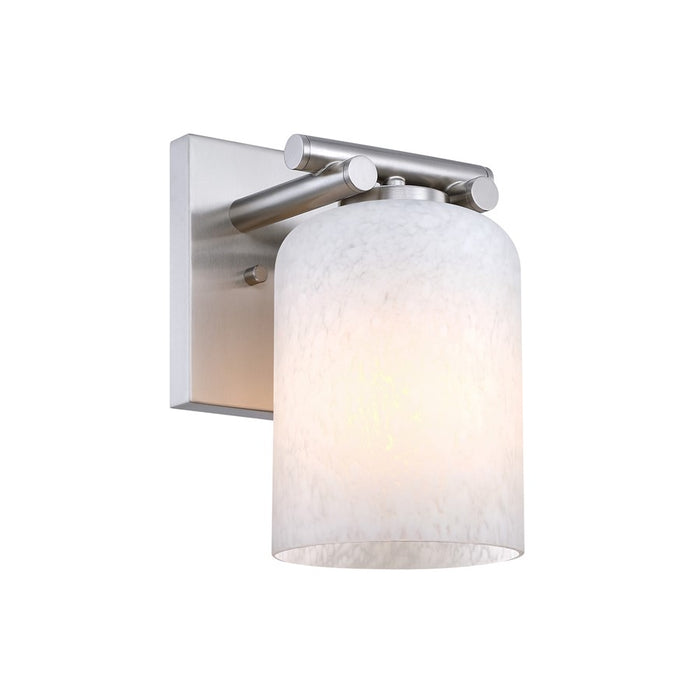 Designers Fountain Bluestone Ridge 1Lt 6" Sconce, Nickel/Cloud