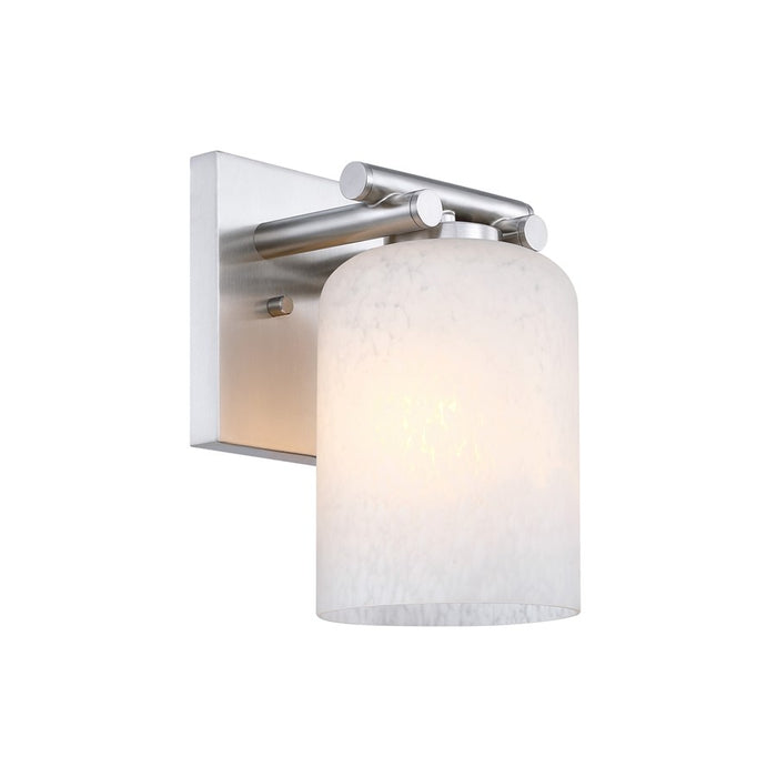 Designers Fountain Bluestone Ridge 1Lt 6" Sconce, Nickel/Cloud