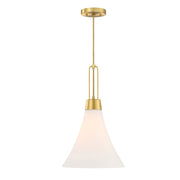 Designers Fountain Evergreen Oasis 1Lt 12" Pendant, Gold/Opal - D339M-12P-BG