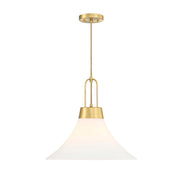 Designers Fountain Evergreen Oasis 1Lt 18" Pendant, Gold/Opal - D339M-18P-BG