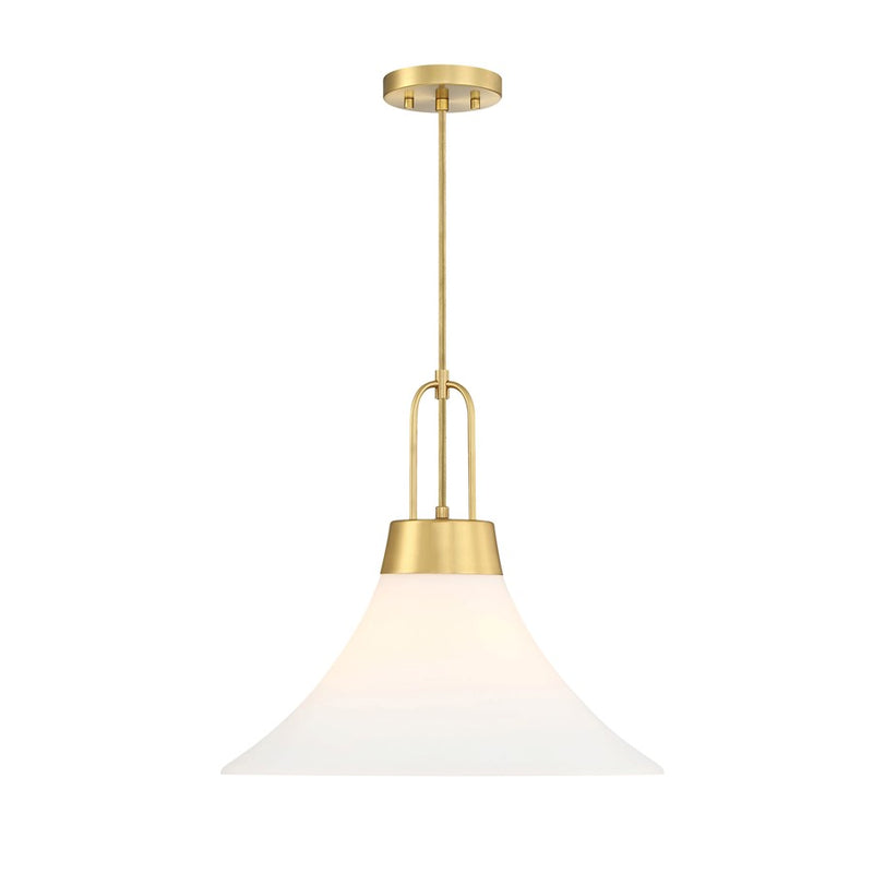 Designers Fountain Evergreen Oasis 1Lt 18" Pendant, Gold/Opal - D339M-18P-BG