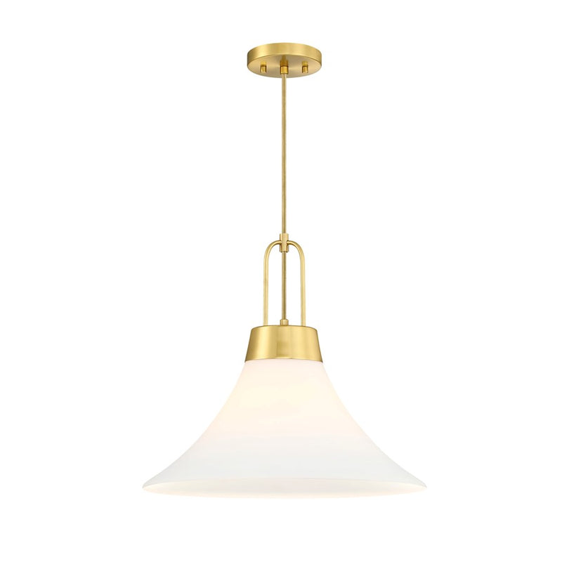 Designers Fountain Evergreen Oasis 1Lt 18" Pendant, Gold/Opal