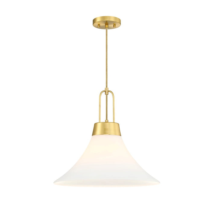 Designers Fountain Evergreen Oasis 1Lt 18" Pendant, Gold/Opal