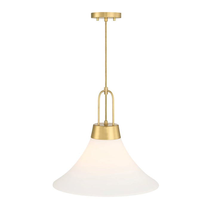 Designers Fountain Evergreen Oasis 1Lt 18" Pendant, Gold/Opal