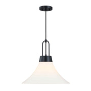 Designers Fountain Evergreen Oasis 1Lt 18" Pendant, BLK/Opal - D339M-18P-MB