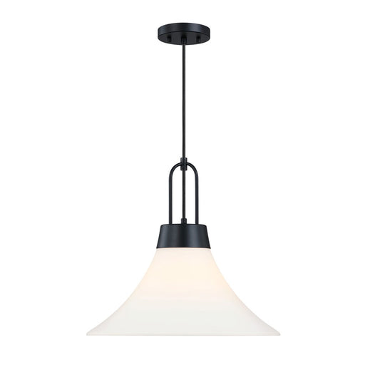 Designers Fountain Evergreen Oasis 1Lt 18" Pendant, BLK/Opal - D339M-18P-MB