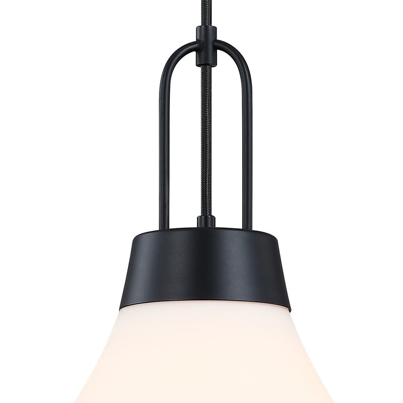 Designers Fountain Evergreen Oasis 1Lt 18" Pendant, BLK/Opal