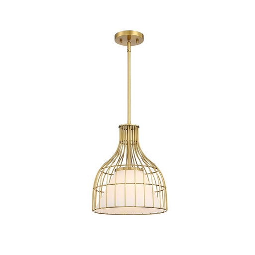 Designers Fountain Evensong 1Lt 12" Bell Pendant, Gold/Opal