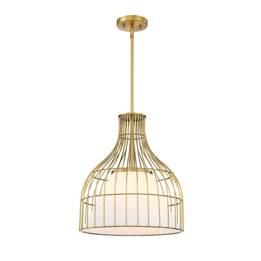 Designers Fountain Evensong 1Lt 16" Bell Pendant, Gold/Opal