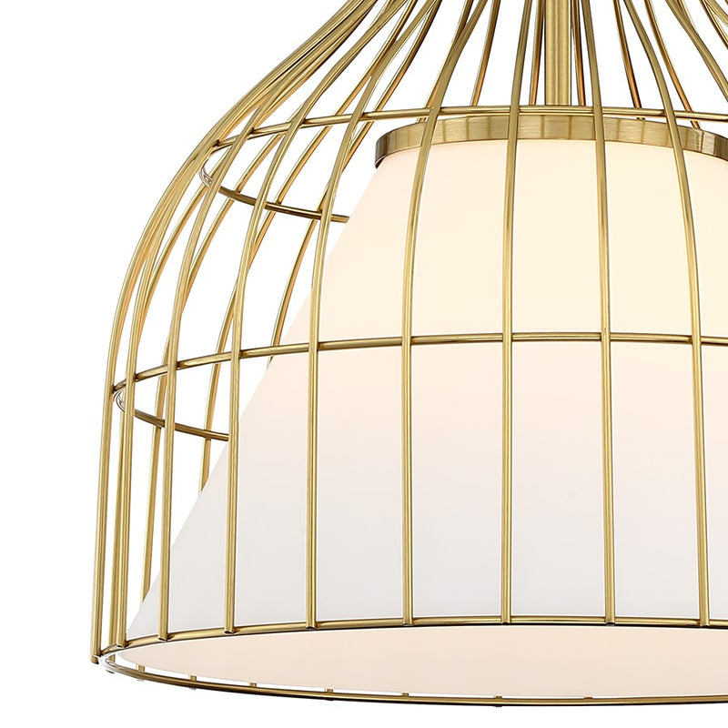 Designers Fountain Evensong 1Lt 16" Bell Pendant, Gold/Opal