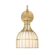 Designers Fountain Evensong 1Lt 8" Wall Sconce, Gold/Etched Opal - D340M-WS-BG