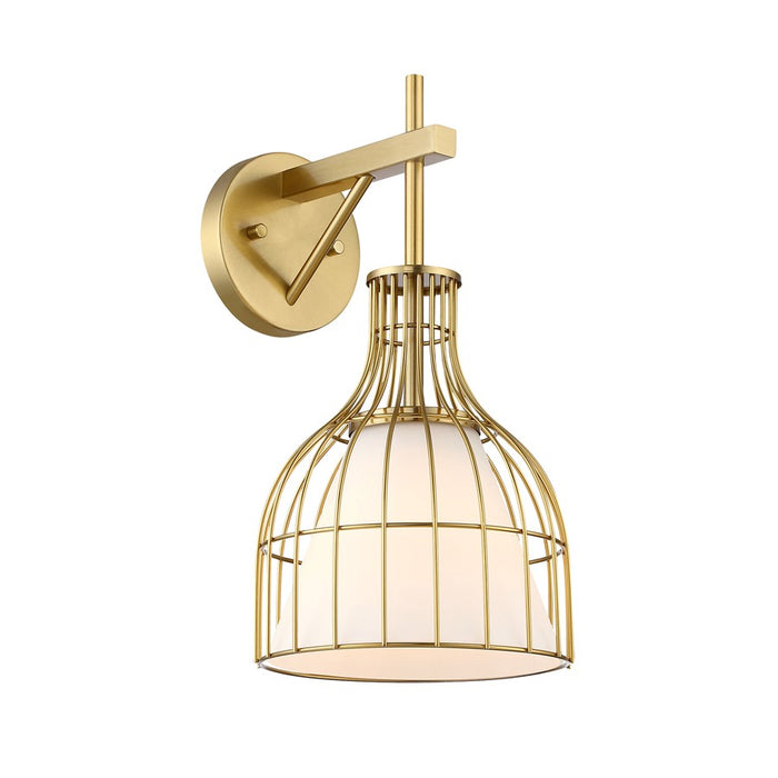 Designers Fountain Evensong 1Lt 8" Wall Sconce, Gold/Etched Opal