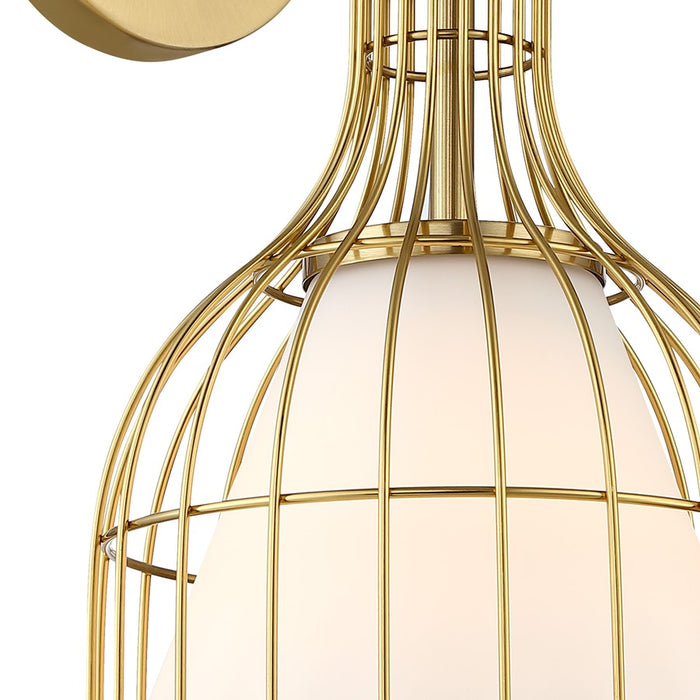 Designers Fountain Evensong 1Lt 8" Wall Sconce, Gold/Etched Opal