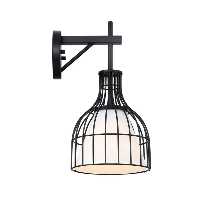 Designers Fountain Evensong 1Lt 8" Wall Sconce, Black/Etched Opal