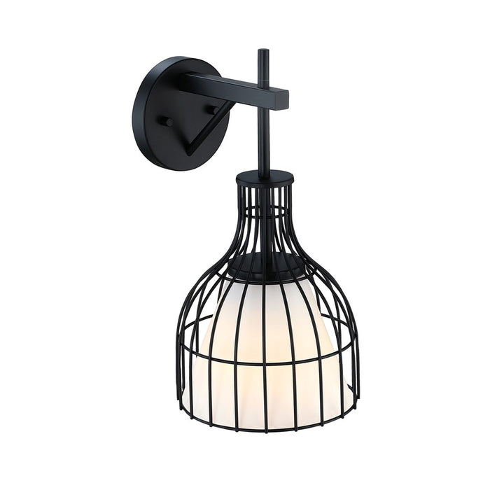 Designers Fountain Evensong 1Lt 8" Wall Sconce, Black/Etched Opal