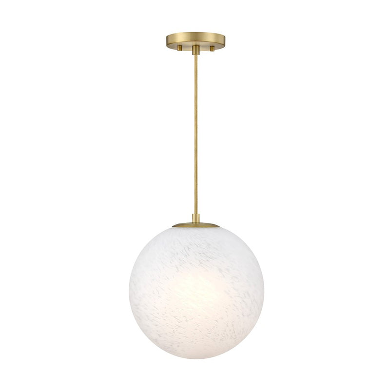 Designers Fountain Pixie 1Lt 12" Globe Pendant, Gold/Etched Cloud - D342M-12P-BG