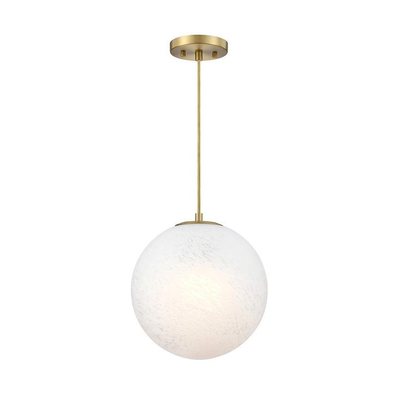 Designers Fountain Pixie 1Lt 12" Globe Pendant, Gold/Etched Cloud