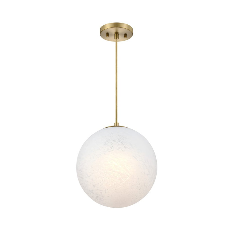 Designers Fountain Pixie 1Lt 12" Globe Pendant, Gold/Etched Cloud