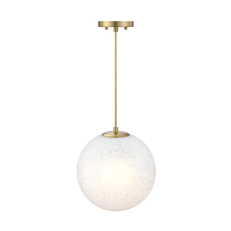 Designers Fountain Pixie 1Lt 12" Globe Pendant, Gold/Etched Cloud