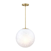 Designers Fountain Pixie 1Lt 14" Globe Pendant, Gold/Etched Cloud - D342M-14P-BG