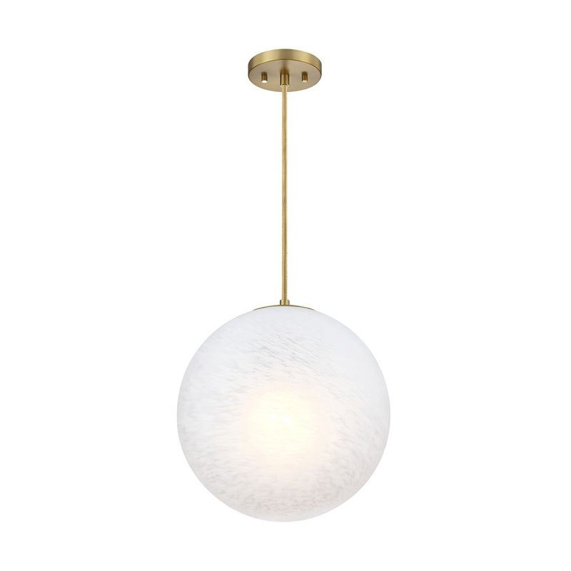 Designers Fountain Pixie 1Lt 14" Globe Pendant, Gold/Etched Cloud