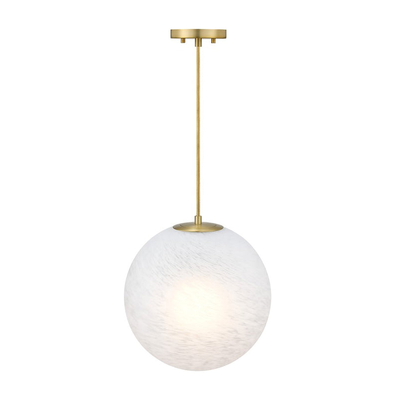 Designers Fountain Pixie 1Lt 14" Globe Pendant, Gold/Etched Cloud