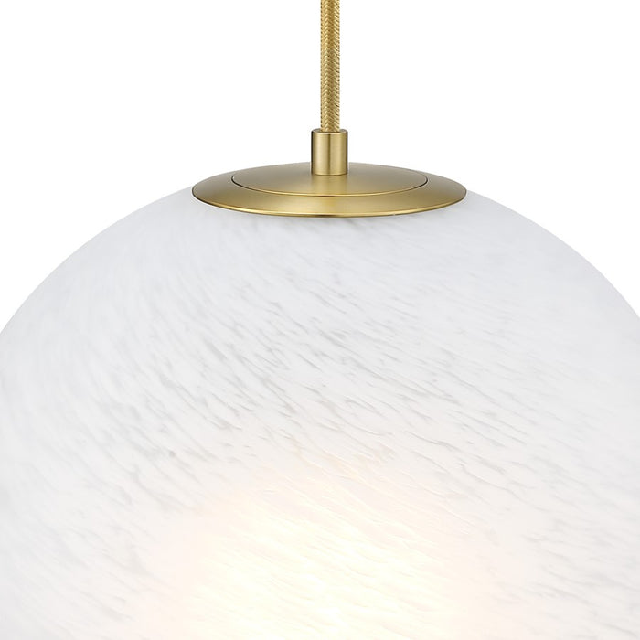 Designers Fountain Pixie 1Lt 14" Globe Pendant, Gold/Etched Cloud