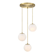 Designers Fountain Pixie 3Lt 7" Chandelier, Gold/Etched Cloud - D342M-3CHA-BG