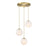 Designers Fountain Pixie 3Lt 7" Chandelier, Gold/Etched Cloud - D342M-3CHA-BG