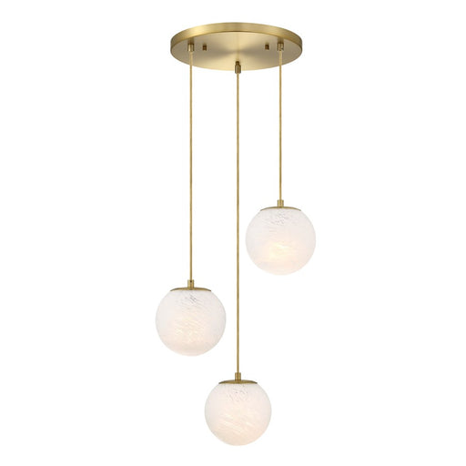 Designers Fountain Pixie 3Lt 7" Chandelier, Gold/Etched Cloud - D342M-3CHA-BG