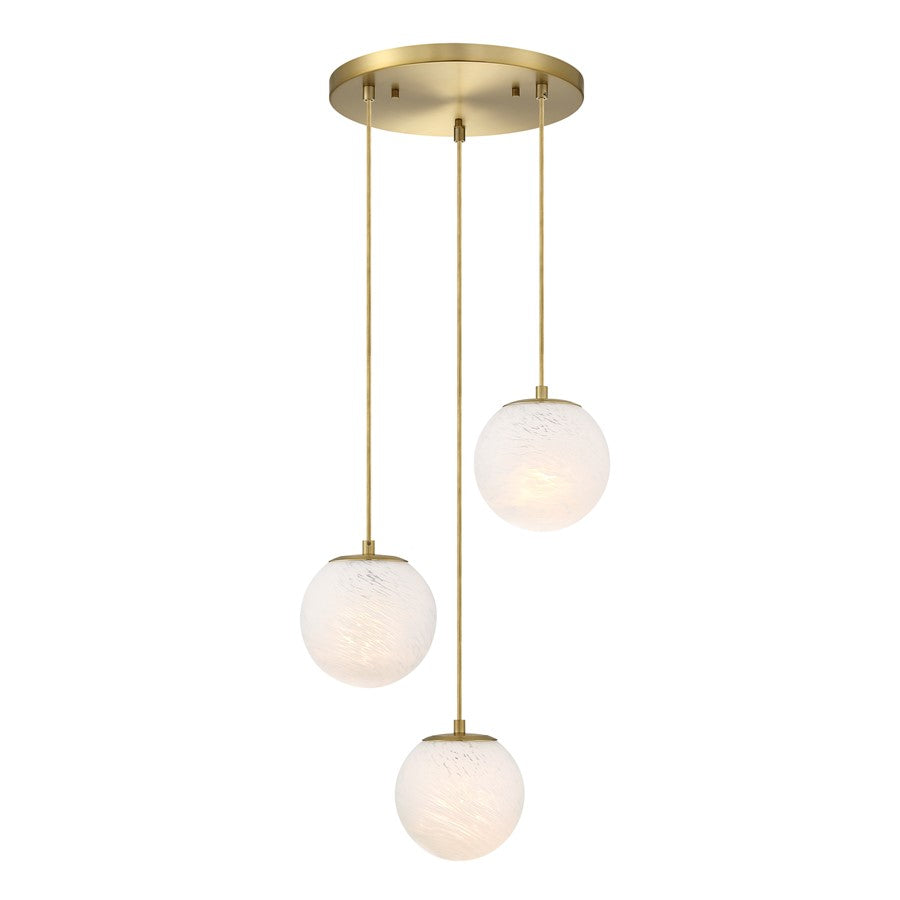 Designers Fountain Pixie 3Lt 7" Chandelier, Gold/Etched Cloud - D342M-3CHA-BG