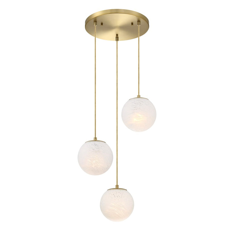 Designers Fountain Pixie 3Lt 7" Chandelier, Gold/Etched Cloud