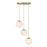 Designers Fountain Pixie 3Lt 7" Chandelier, Gold/Etched Cloud