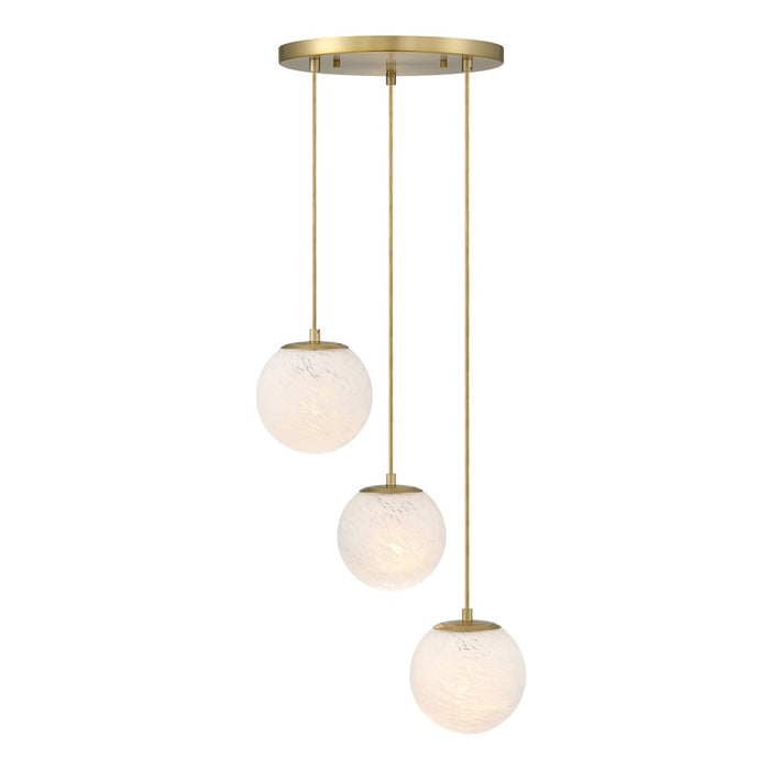 Designers Fountain Pixie 3Lt 7" Chandelier, Gold/Etched Cloud