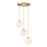 Designers Fountain Pixie 3Lt 7" Chandelier, Gold/Etched Cloud