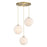 Designers Fountain Pixie 3Lt 12" Chandelier, Gold/Etched Cloud - D342M-3CHB-BG