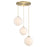 Designers Fountain Pixie 3Lt 12" Chandelier, Gold/Etched Cloud