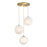 Designers Fountain Pixie 3Lt 14" Chandelier, Gold/Etched Cloud - D342M-3CHC-BG