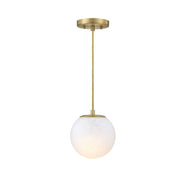 Designers Fountain Pixie 1Lt 7" Globe Pendant, Gold/Etched Cloud - D342M-7P-BG