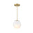 Designers Fountain Pixie 1Lt 7" Globe Pendant, Gold/Etched Cloud